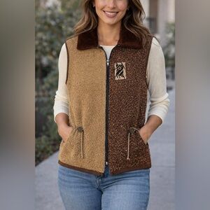 VTG K.d. Spring Vest Chenille Pull On Texture Embroidery small Boho